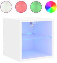 TV-Wandschrank mit LED-Leuchten Weiß 30x28,5x30 cm