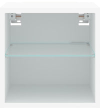 TV-Wandschrank mit LED-Leuchten Weiß 30x28,5x30 cm