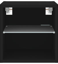 TV-Wandschränke mit LED-Leuchten 2 Stk. Schwarz 30x28,5x30 cm