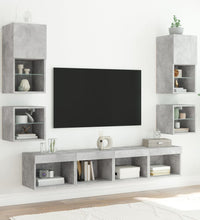 TV-Wandschrank mit LED-Leuchten Betongrau 30x28,5x30 cm