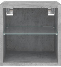 TV-Wandschrank mit LED-Leuchten Betongrau 30x28,5x30 cm