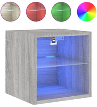 TV-Wandschrank mit LED-Leuchten Grau Sonoma 30x28,5x30 cm