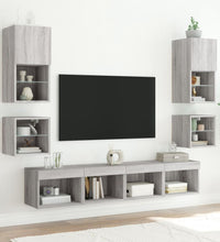 TV-Wandschrank mit LED-Leuchten Grau Sonoma 30x28,5x30 cm