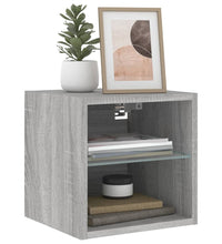 TV-Wandschrank mit LED-Leuchten Grau Sonoma 30x28,5x30 cm