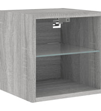 TV-Wandschrank mit LED-Leuchten Grau Sonoma 30x28,5x30 cm