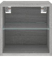 TV-Wandschrank mit LED-Leuchten Grau Sonoma 30x28,5x30 cm