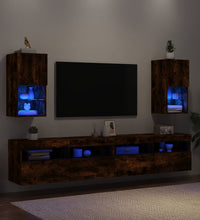 TV-Schränke mit LED-Leuchten 2 Stk. Räuchereiche 30,5x30x60 cm