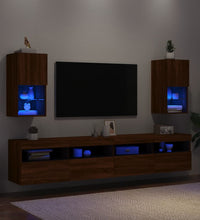 TV-Schränke mit LED-Leuchten 2 Stk. Braun Eichen-Optik