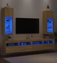 TV-Schränke mit LED-Leuchten 2 Stk. Sonoma-Eiche 30,5x30x90 cm