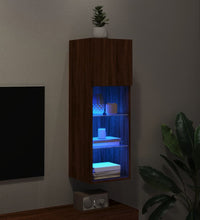 TV-Schrank mit LED-Leuchten Braun Eichen-Optik 30,5x30x90 cm