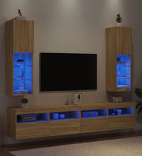 TV-Schränke mit LED-Leuchten 2 Stk. Sonoma-Eiche 30,5x30x102 cm