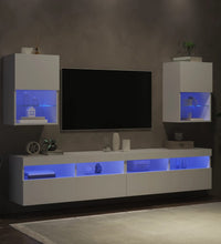 TV-Schränke mit LED-Leuchten 2 Stk. Weiß 40,5x30x60 cm
