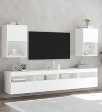 TV-Schränke mit LED-Leuchten 2 Stk. Weiß 40,5x30x60 cm