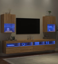 TV-Schränke mit LED-Leuchten 2 Stk. Sonoma-Eiche 40,5x30x60 cm