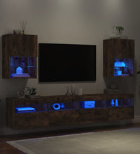 TV-Schränke mit LED-Leuchten 2 Stk. Räuchereiche 40,5x30x60 cm