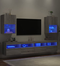 TV-Schränke mit LED-Leuchten 2 Stk. Grau Sonoma 40,5x30x60 cm