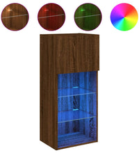 TV-Schrank mit LED-Leuchten Braun Eichen-Optik 40,5x30x90 cm