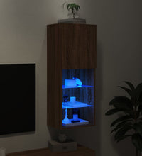 TV-Schrank mit LED-Leuchten Braun Eichen-Optik 40,5x30x102 cm