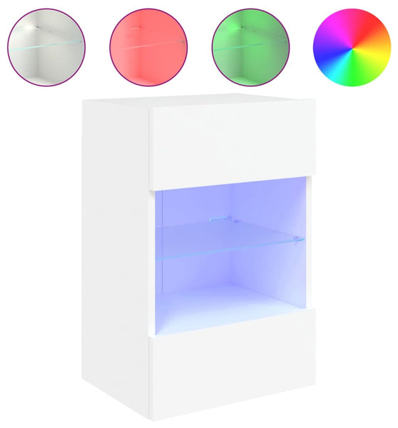 TV-Wandschrank mit LED-Leuchten Weiß 40x30x60,5 cm