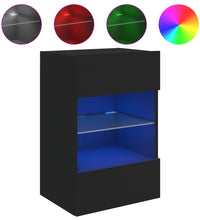 TV-Wandschrank mit LED-Leuchten Schwarz 40x30x60,5 cm