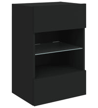 TV-Wandschrank mit LED-Leuchten Schwarz 40x30x60,5 cm