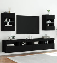 TV-Wandschrank mit LED-Leuchten Schwarz 40x30x60,5 cm