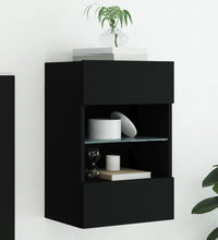 TV-Wandschrank mit LED-Leuchten Schwarz 40x30x60,5 cm