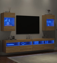 TV-Wandschränke mit LED-Leuchten 2 Stk. Sonoma-Eiche