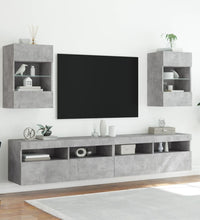 TV-Wandschrank mit LED-Leuchten Betongrau 40x30x60,5 cm