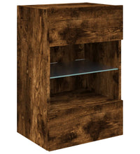 TV-Wandschrank mit LED-Leuchten Räuchereiche 40x30x60,5 cm