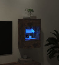 TV-Wandschrank mit LED-Leuchten Räuchereiche 40x30x60,5 cm