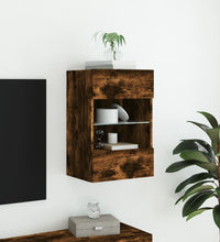 TV-Wandschrank mit LED-Leuchten Räuchereiche 40x30x60,5 cm