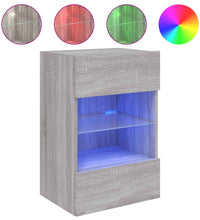 TV-Wandschrank mit LED-Leuchten Grau Sonoma 40x30x60,5 cm