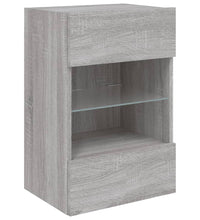 TV-Wandschrank mit LED-Leuchten Grau Sonoma 40x30x60,5 cm