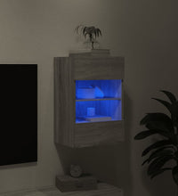 TV-Wandschrank mit LED-Leuchten Grau Sonoma 40x30x60,5 cm