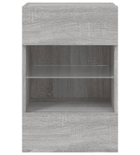 TV-Wandschrank mit LED-Leuchten Grau Sonoma 40x30x60,5 cm