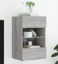 TV-Wandschrank mit LED-Leuchten Grau Sonoma 40x30x60,5 cm