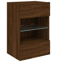 TV-Wandschrank mit LED-Leuchten Braun Eichen-Optik 40x30x60,5cm