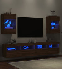 TV-Wandschränke mit LED-Leuchten 2 Stk. Braun Eichen-Optik