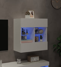 TV-Wandschrank mit LED-Leuchten Weiß 58,5x30x60,5 cm