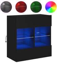 TV-Wandschrank mit LED-Leuchten Schwarz 58,5x30x60,5 cm