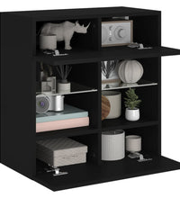 TV-Wandschrank mit LED-Leuchten Schwarz 58,5x30x60,5 cm