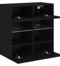 TV-Wandschrank mit LED-Leuchten Schwarz 58,5x30x60,5 cm