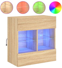 TV-Wandschrank mit LED-Leuchten Sonoma-Eiche 58,5x30x60,5 cm