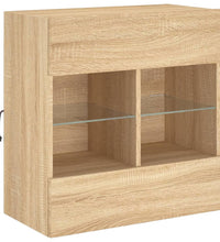 TV-Wandschrank mit LED-Leuchten Sonoma-Eiche 58,5x30x60,5 cm