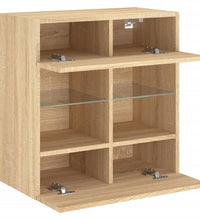 TV-Wandschrank mit LED-Leuchten Sonoma-Eiche 58,5x30x60,5 cm