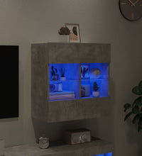 TV-Wandschrank mit LED-Leuchten Betongrau 58,5x30x60,5 cm