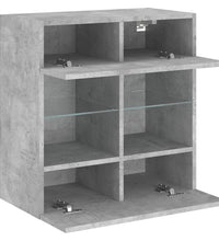 TV-Wandschrank mit LED-Leuchten Betongrau 58,5x30x60,5 cm