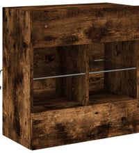 TV-Wandschrank mit LED-Leuchten Räuchereiche 58,5x30x60,5 cm