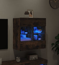 TV-Wandschrank mit LED-Leuchten Räuchereiche 58,5x30x60,5 cm
